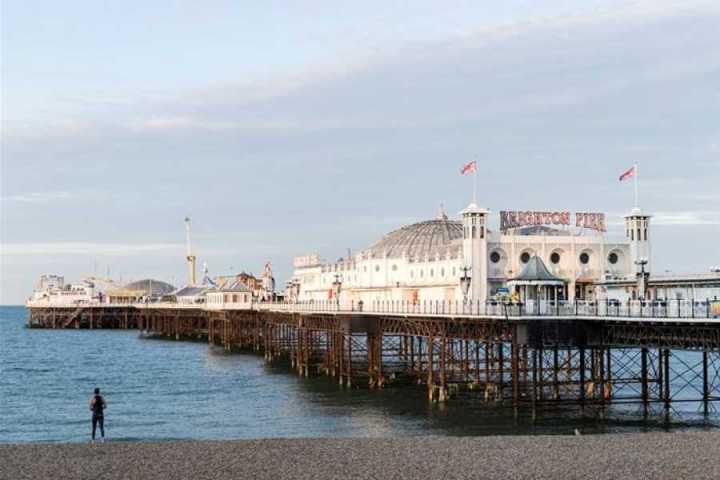 Brighton Pier Rock Shop over a body of water