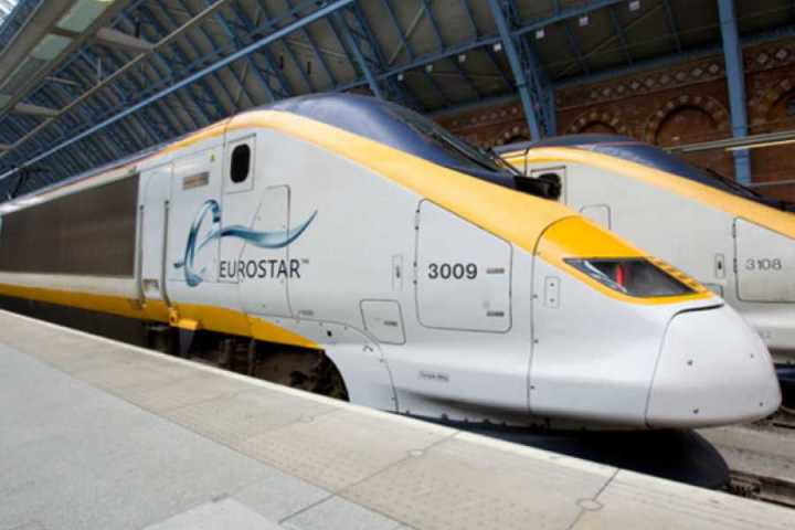 a train pulling into a station