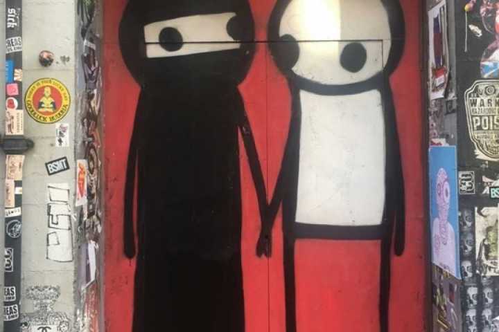 a store filled with lots of graffiti