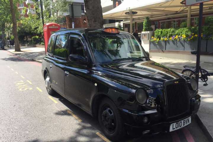a car parked on the side of a road