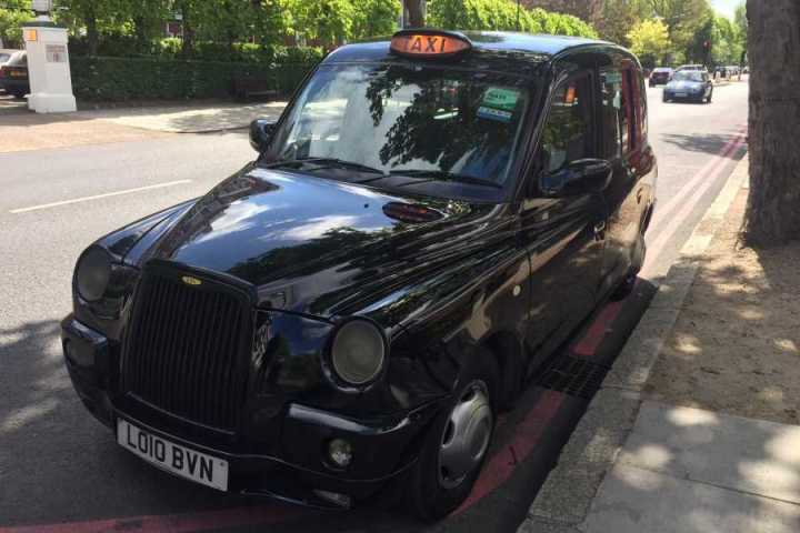 a car parked on the side of a road