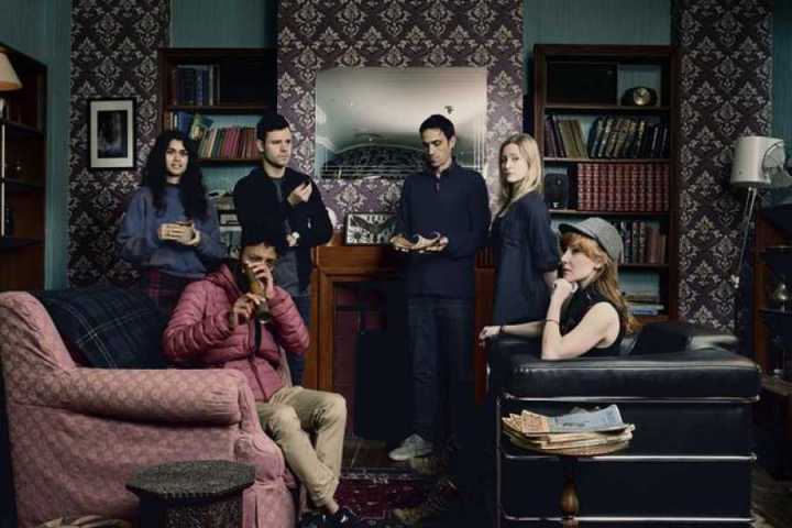 a person sitting in a living room