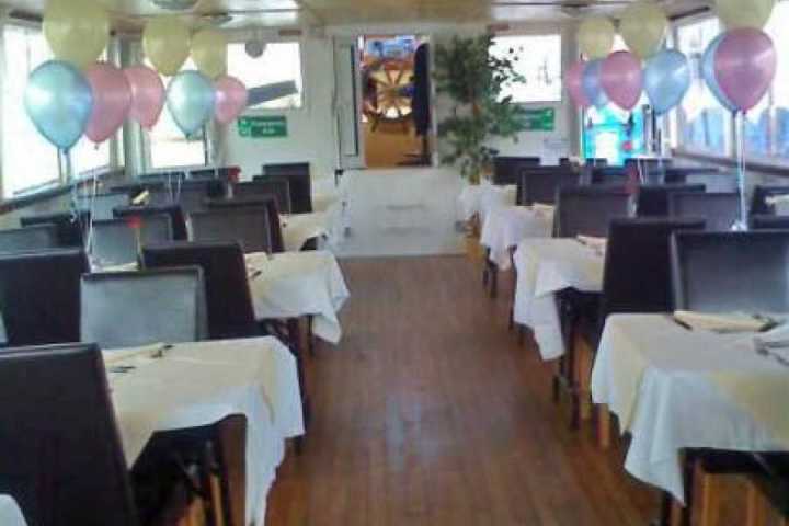 a room filled with furniture and a table