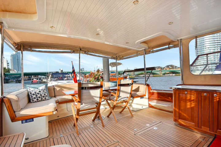 a room filled with furniture and a large window