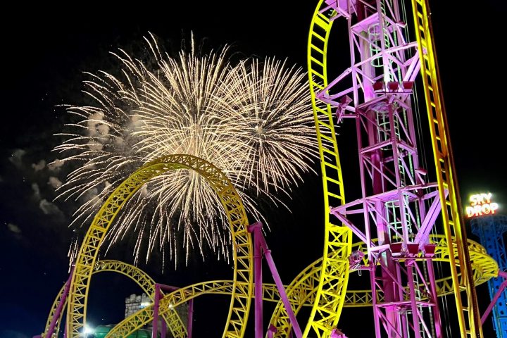 a close up of a ride